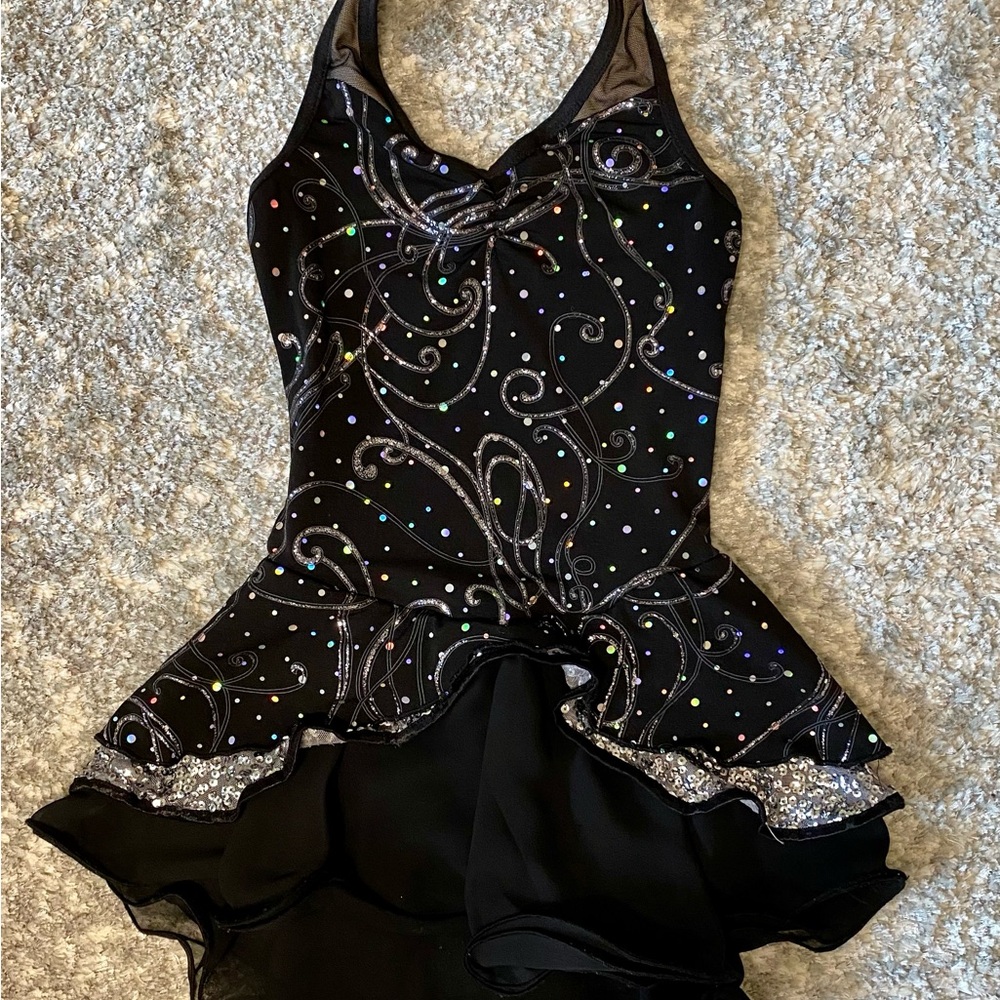 Expression Sparkling Black Kids Costume for figure skating